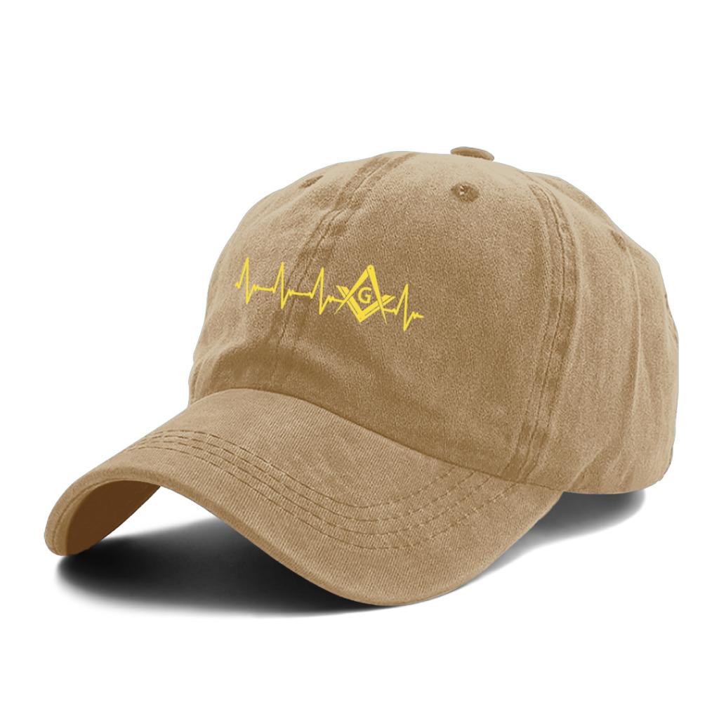 Summer Cap Sun Visor EKG Heartbeat Masonic Hip Hop Caps Freemason Gold Square Compass Cowboy Hat Peaked Hats