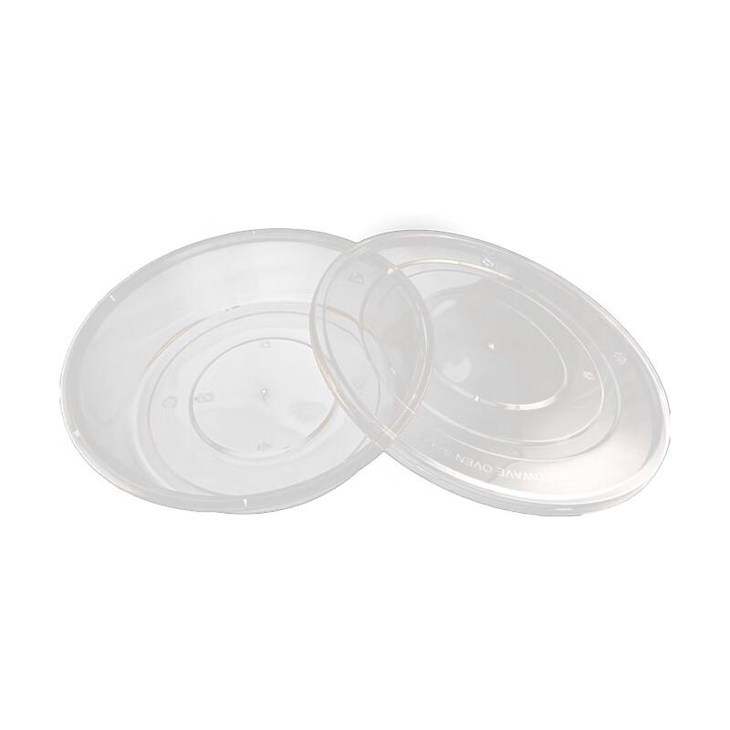 WEISHENG 2500ml Disposable Round Food Container with Flat Lid