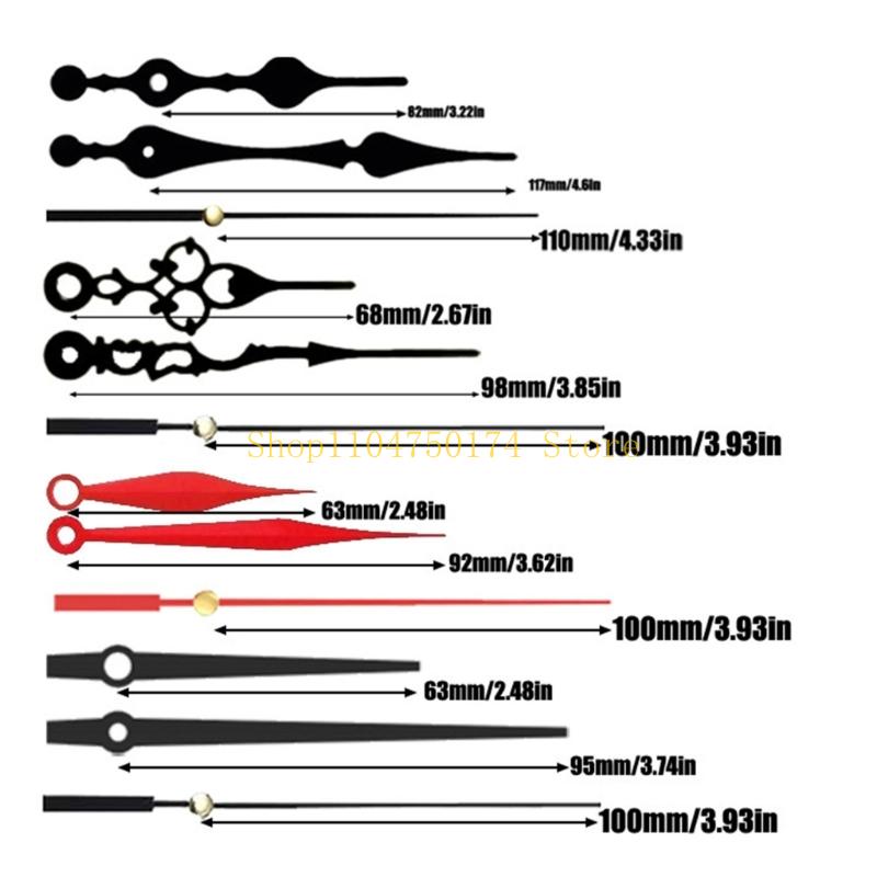 4Pcs Quiet Quartzs Clock Movement Mechanism with 10 Different Pairs Hands Set for Craft Wall Clock Shaft Length 18/20mm Top Sale