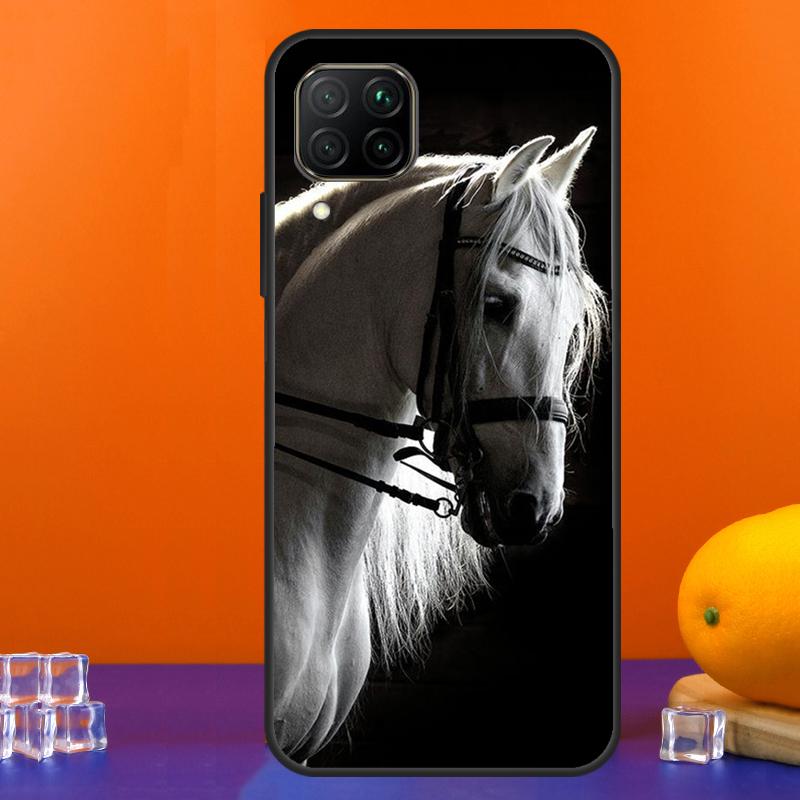 Black White Horse For Huawei Nova 9 10 SE 5T 12i 12s 11i Y91 Y90 Y60 Y70 Y72 Y61 P60 Pro P20 P40 P30 Lite Case