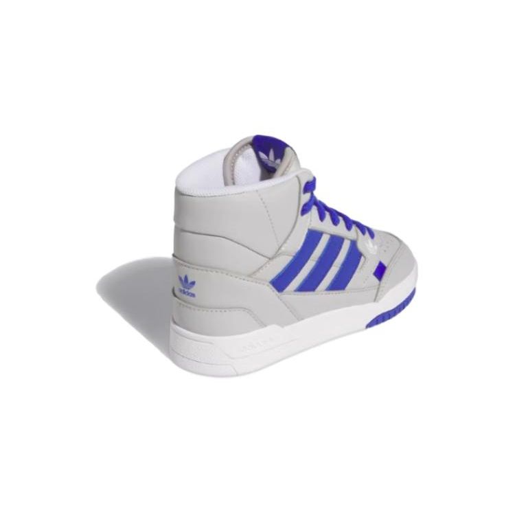 Adidas Originals Drop Step Comfortable Shock Absorbing Durable Breathable High Top Kids Skate Shoes Kids Skate Shoes Gray Blue IG1350