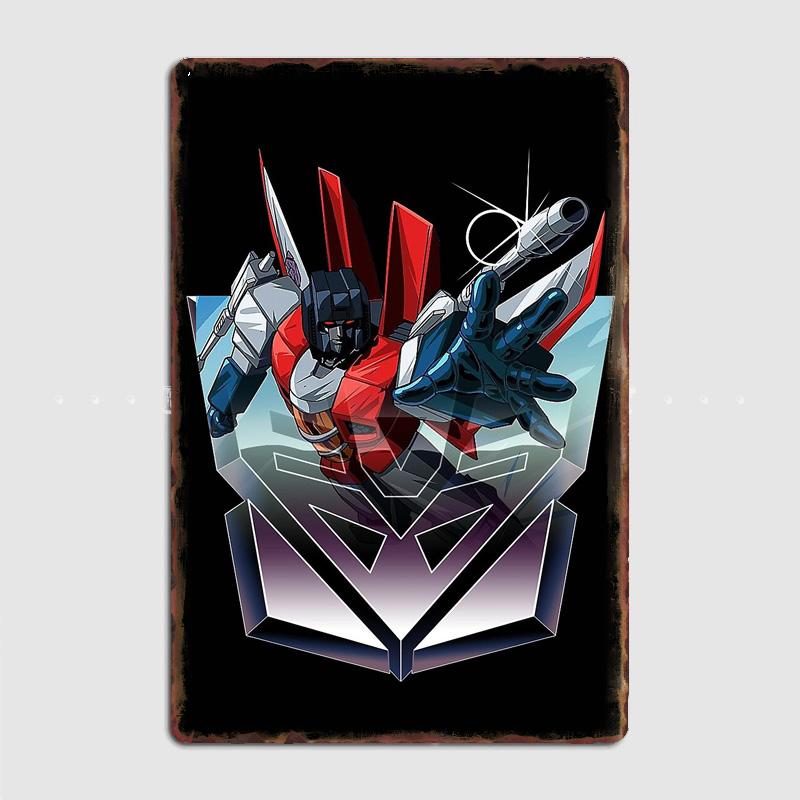 

Evil Decepticons Starscream Vintage Metal Sign Posters Plaques Garage Room Decor Tin Vintage Home Decor Wall art Decorations 20x30cm（7.8x11.8inch）