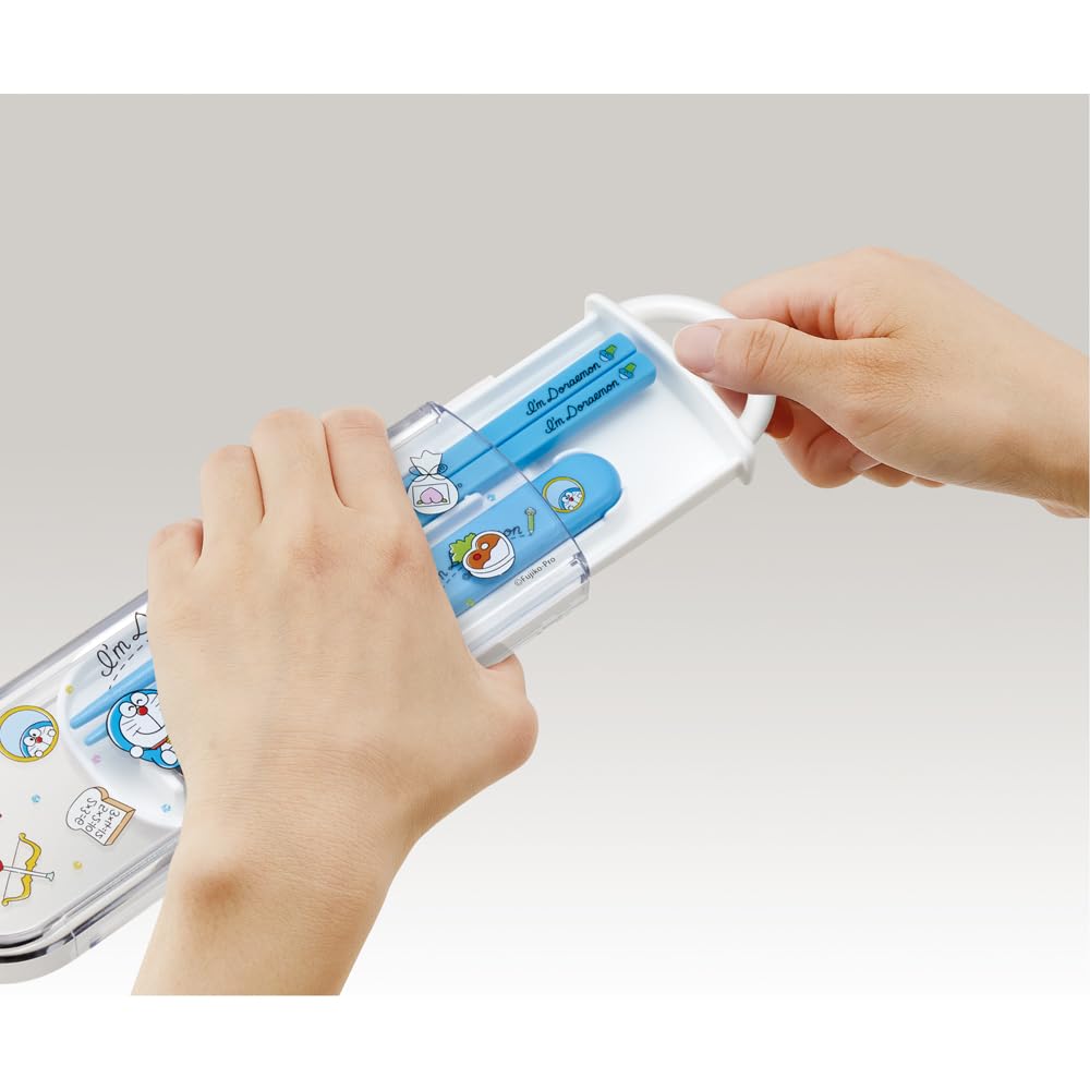 Skater Chopsticks and Spoon Doraemon Line Made In Set, Antibacterial, Design, Sanrio, Japan, CCA1AG-A