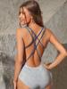 Women's Sexy Slimming One-Piece Swimsuit, Black Lace-Up Design, Conceals Belly, Large Bust, Hot Spring Style.