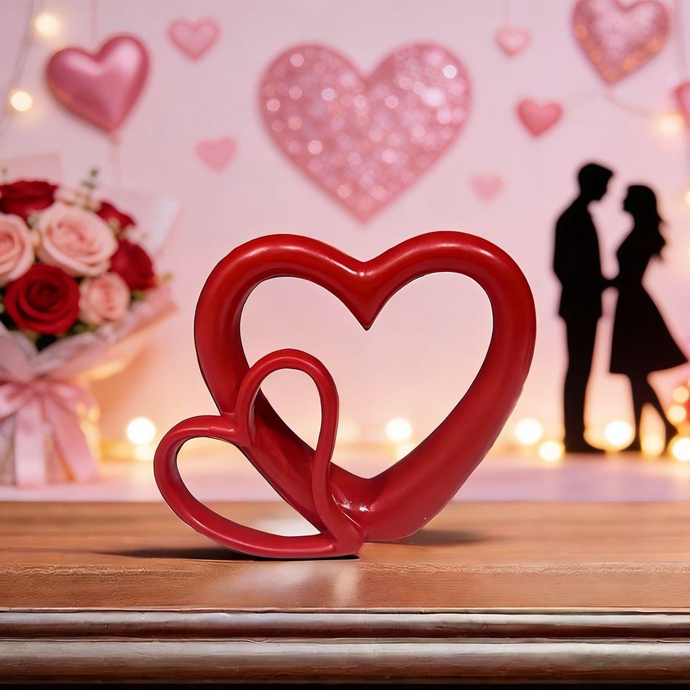 Handicraft Valentine's Day Love Ornament 3D Double Hollow Heart Models  Desk Decor