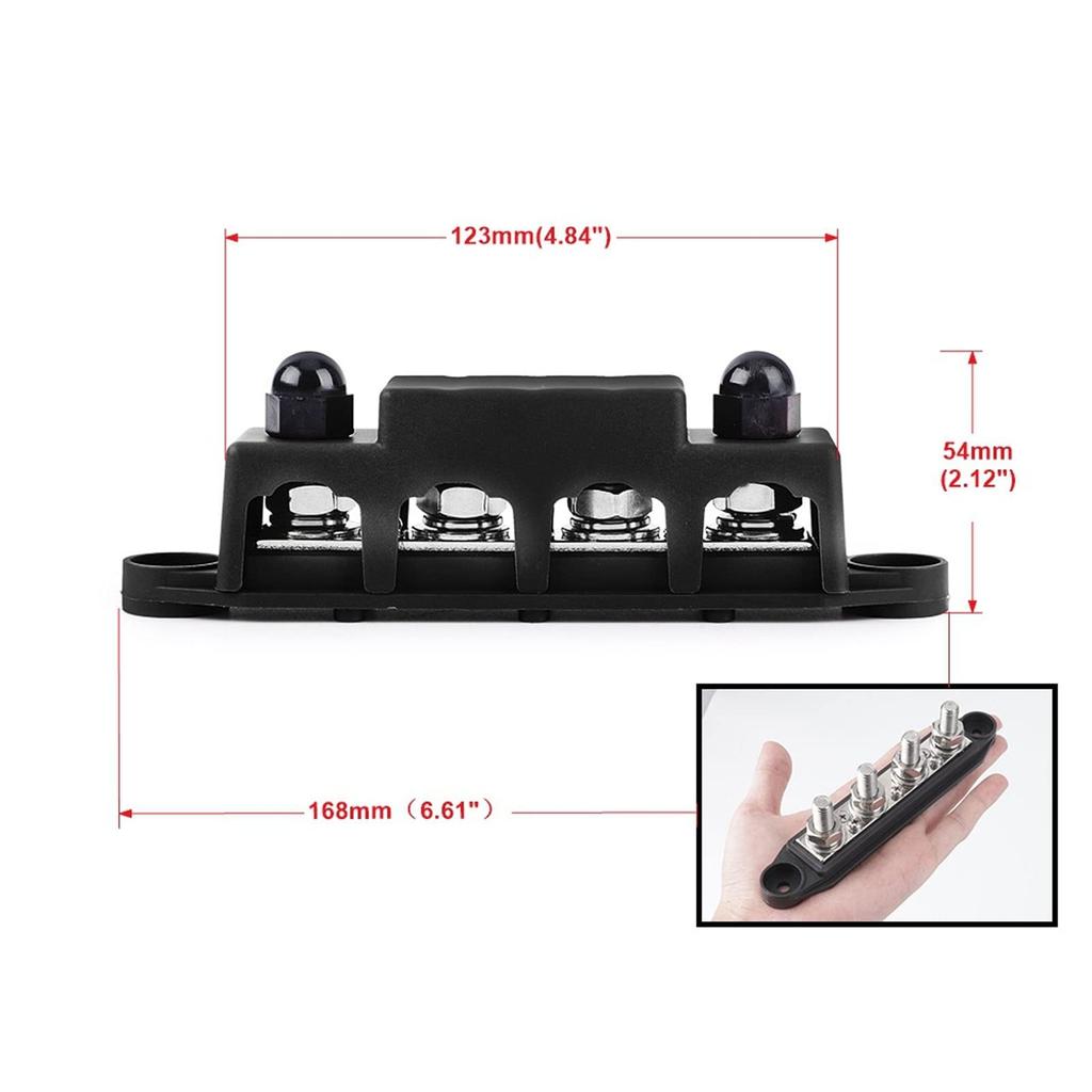 Busbar Box, M8 Terminal Stud Junction Block 250 Amp Rated (Red)