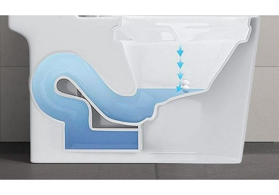 Compact High-Flush Silent Toilet with Swirl Siphon and Deodorant Seat