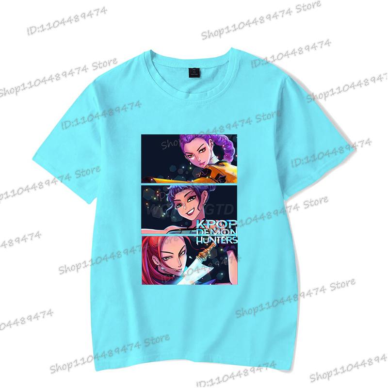 Rumi Print Women Men T Shirts KPop Demon Hunters Summer Funny Hip Hop Streetwear Short Sleeve Casual Anime Teenage T-shirts