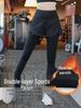 Plus Size Women's Velvet Yoga Pants - Two-Piece, Slimming, Loose Fit, for Autumn/Winter Fitness & Running