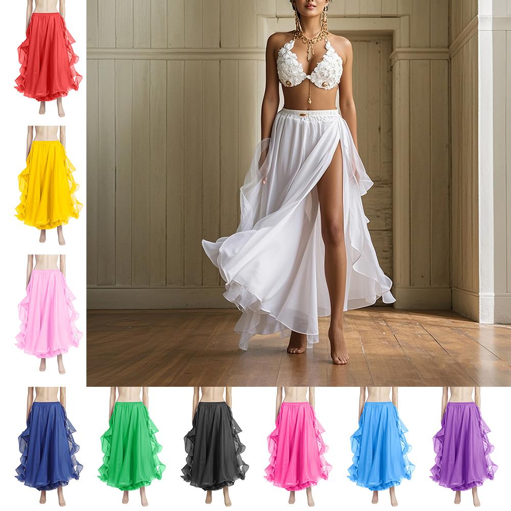 Belly Dance Accessories Shining Sequins Belly Dance Skirt Show Costumes Dancing Skirt Spanish Skirt