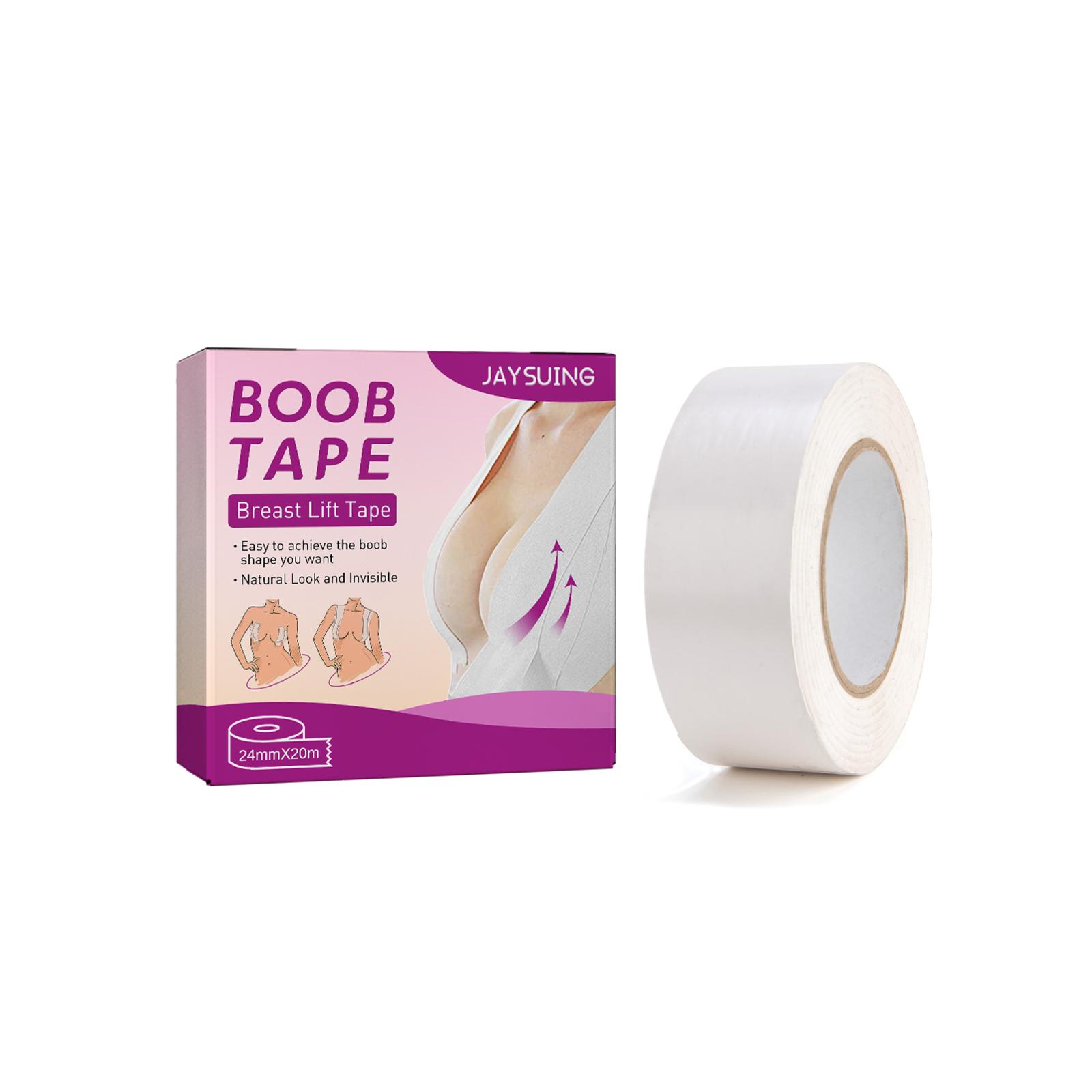 Jaysuing Invisible Breast Lift Tape, 24mm x 20m - Boob Lift Tape for Push Up & Lift, Invisible, Breathable, Anti-Slip Body Tape for All Clothing
