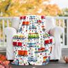 Cute Cars Theme Printed Blanket - Perfect for Couch, Bed, Travel & Outdoor Use | Machine Washable, Cozy & Durable.