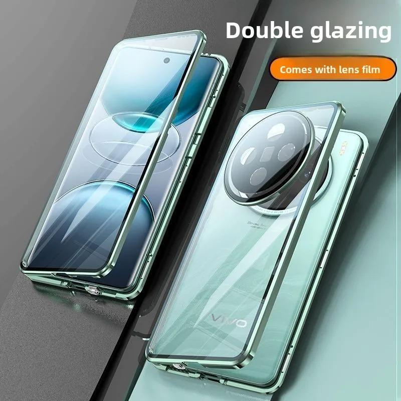 For VIVO X300 Pro Metal Frame 360 Full Protection Case For VIVO X 300 Pro Magnetic Adsorption Double-Sided Tempered Glass Cover