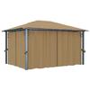 VidaXL Gazebo with Curtain Belvedere Garden Canopy Patio Pavilion Outdoor Reception Tent 400x300 Cm Taupe 313894