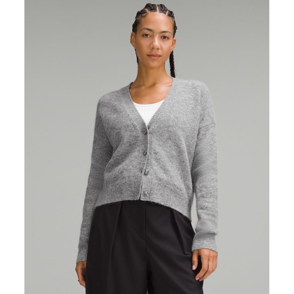 

Lululemon Women S Alpaca Wool Blend Cardigan Sweater Heathered Core Medium Grey XS