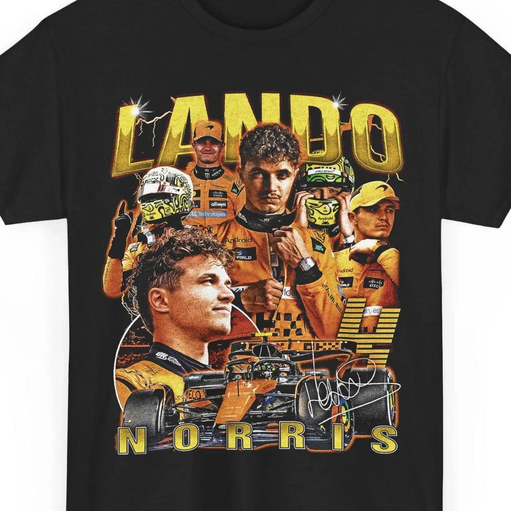 Lando Norris Summer Tops Tshirts for Men New in Tops and T-shirts Cotton Men's Clothing Y2k Oversized GYM Graphic Vintage