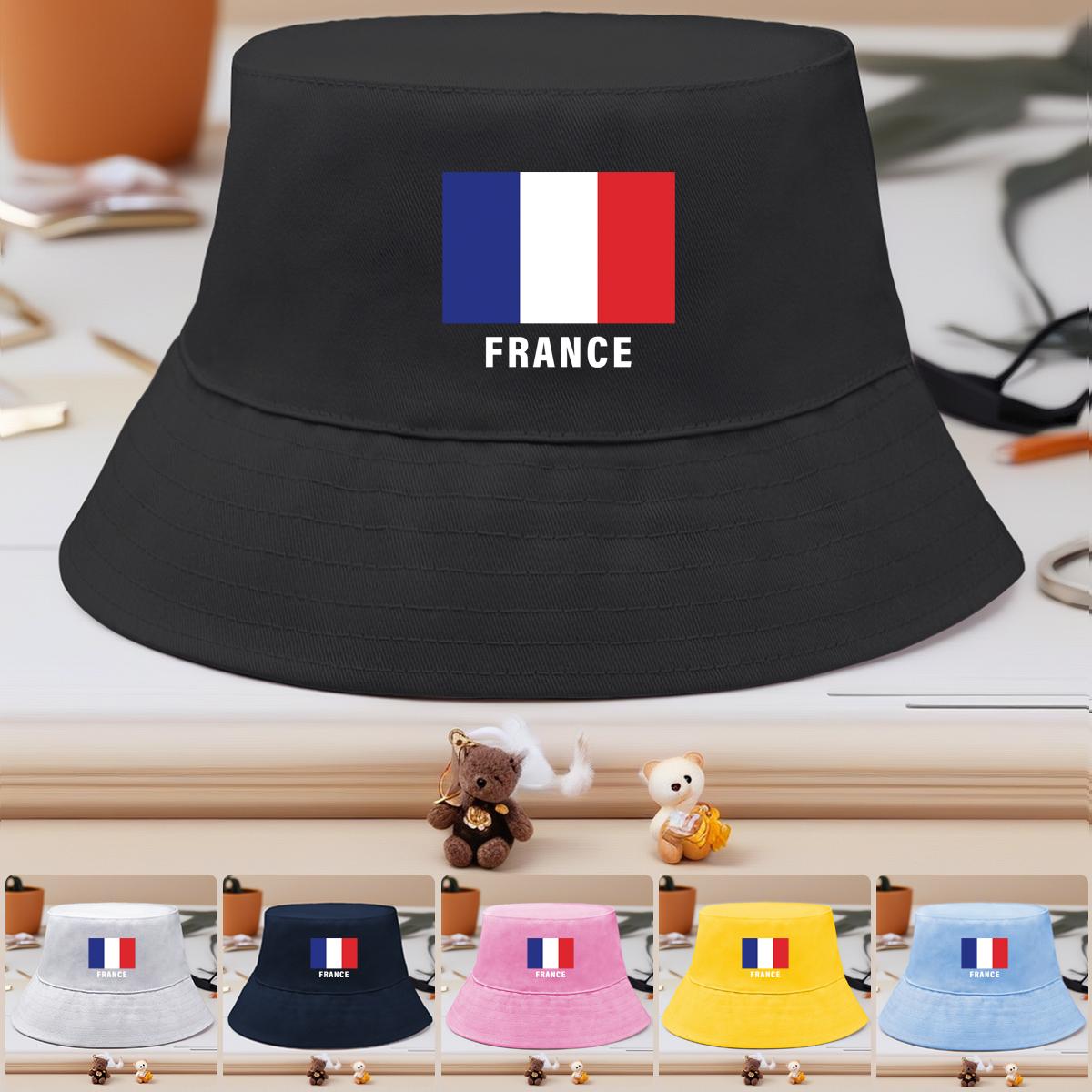 

Bucket Hat With France Flag Print , Patriotic Fisherman Cap Simple Lightweight Casual Fishing Hat as the picture синій