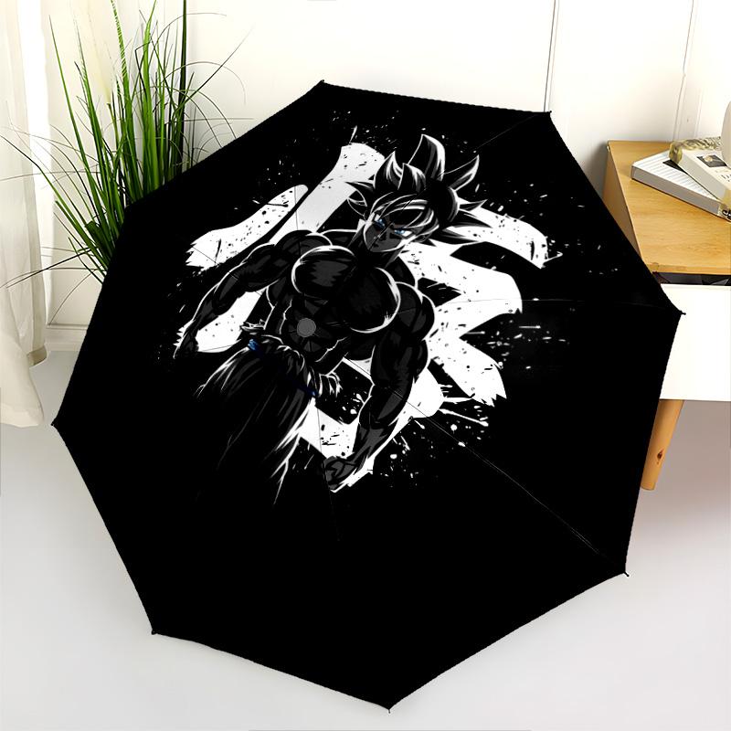 Dragon Ball Figures pattern, automatic folding umbrella, portable and foldable design, 8 ribs, a Christmas or birthday gift.