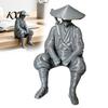 Miniature Jianghu Character Model 3D Printed Ancient Chinese Hermit Warrior Figurine, Swordsman Statue with Bamboo Hat, Unique Personalized
