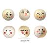 100pcs Wood Balls with Hole 20mm Smiling Face Head Ball Natural Wood Craft Bead for DIY Jewelry Making Macrames Handmade