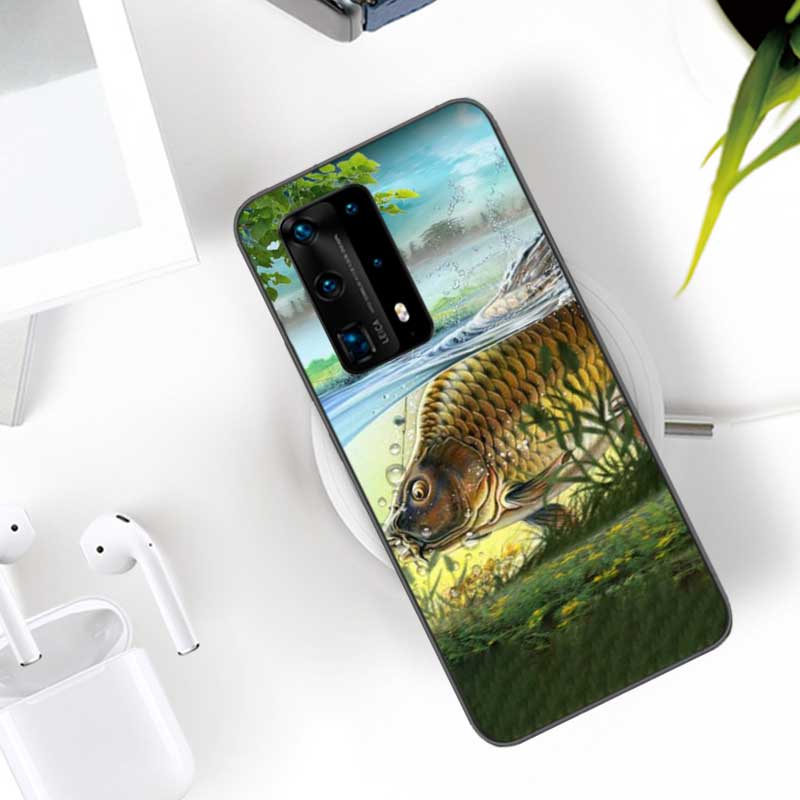 Carp Fishing Fish Soft Clear Phone Case For Huawei P30 Lite P10 P20 P40 P50 Pro Mate 40 Pro 30 20 10 Lite Cover Silicone