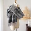 Luxury Autumn-Winter Core-Spun Yarn Scarf: Letter Style Imitation Cashmere Tassel Shawl for Warmth