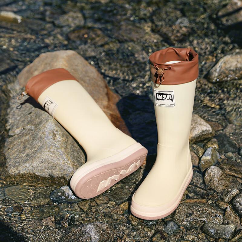 Rain Boots Rain Shoes Men's Tall Tube Waterproof and Non-slip PVC Water Shoe Cover Rain Shoe Cover Outdoor Rubber Shoes Work Shoes