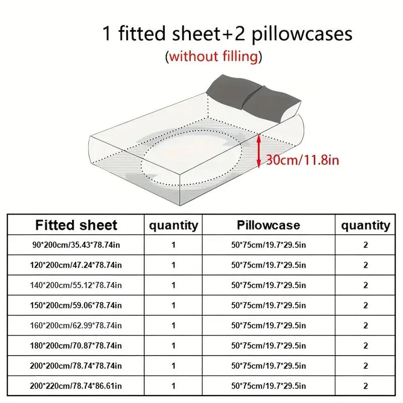 3pcs Golden Sunflower + Butterfly Print Fitted Sheet Set Perfect Fit for Bedroom or Guest Room Use, Bedspread Cover, Mattress Protector, Bedding Set