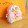 Pvc Transparent Coin Purse With Laser Butterfly Bow Waterproof Keychain For Girls