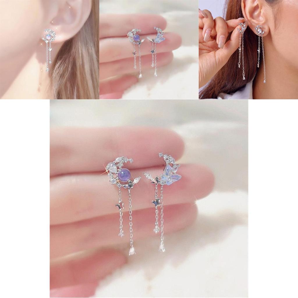 Waterdrop Butterfly Stud Earrings With Alloy And Pearl For Elegant Women