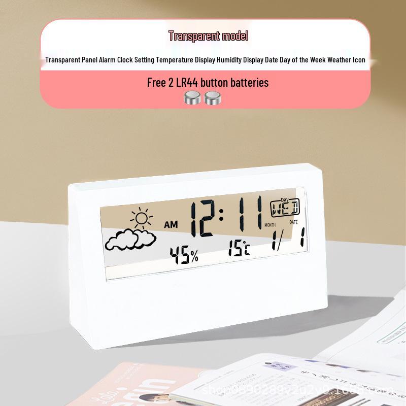 Многофункциональный прозрачный электронный будильник с дисплеем температуры и настольным календарем с подсветкой
