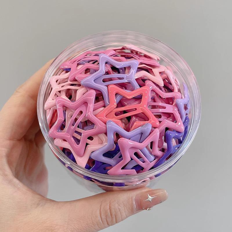 Y2K Dopamine Color Pentagram Small Hair Clip for Women & Kids - Cute Bangs & Side Hair Accessory