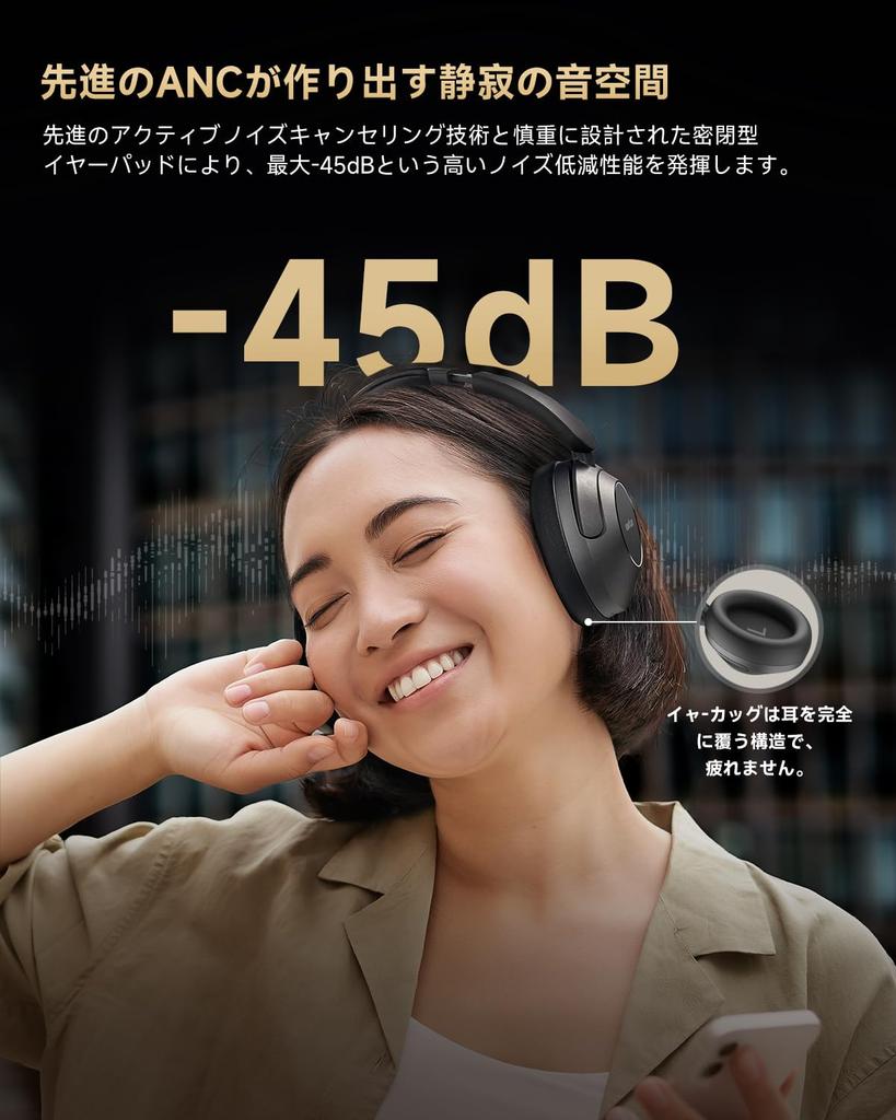 [VGP 2024 Summer Best Value Award Winner] EarFun Wave Pro Wireless Headphones, Bluetooth 5.4 [2025 Upgrade] LDAC Active Noise Cancelling Earphones [Wi