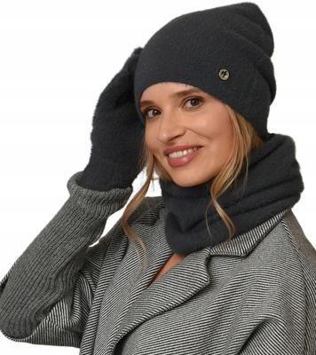 Graphite Women's Set Hat Scarf+ Neck Warmer Gloves Winter Warm Set