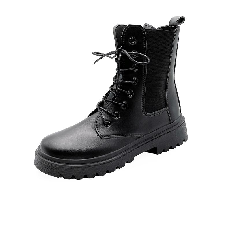Женские осенне-зимние новые рабочие ботинки женские нескользящие водонепроницаемые короткие ботинки на шнуровке женские повседневные рыцарские ботинки на толстом каблуке 35 3479₽