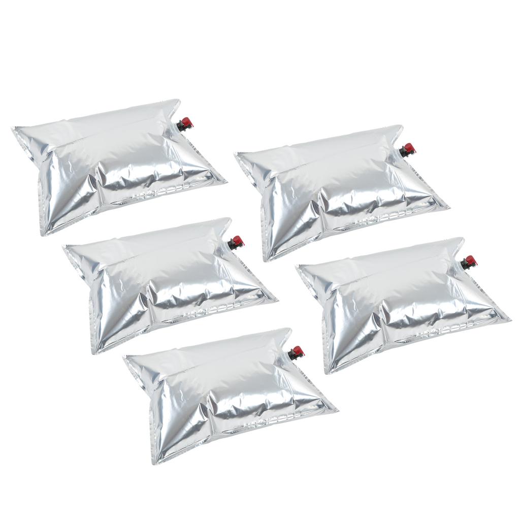 5 Pz Sacchetti per Bevande Liquidi Impermeabili BIB Sacchetti per Conservazione Liquidi Alluminizzati 20L con Valvola a Farfalla