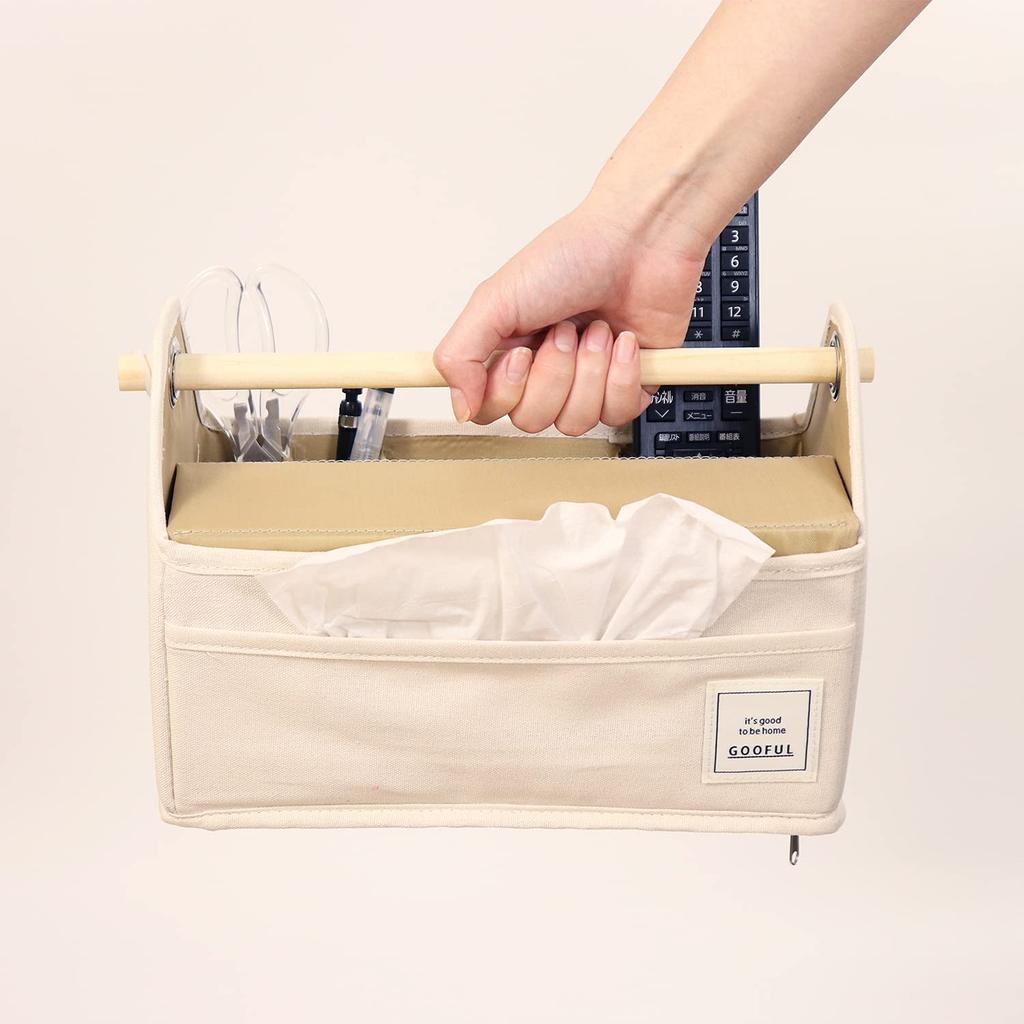 Toyo Case GOOFUL Tool with Tissue Desktop Storage Basket, Ivory, Box,