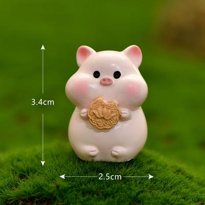 1pc,Cartoon Rabbit Pig Tiger Snake Zodiac Mini Miniatures Animal Fairy Garden Moss Terrarium Resin Decorations Stakes Craft