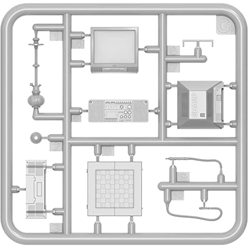 Miniart 1/35 Scale Street Furniture, Appliances, and Parasol Plastic Model MA35647 (Molded Color)