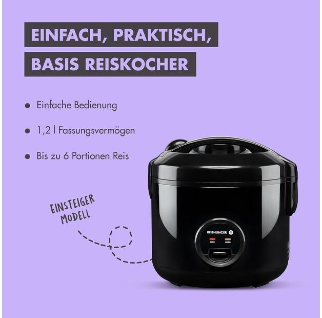 Reishunger Basis Rice Cooker with Ceramic Coating, Black (533-RK-Black-KER)