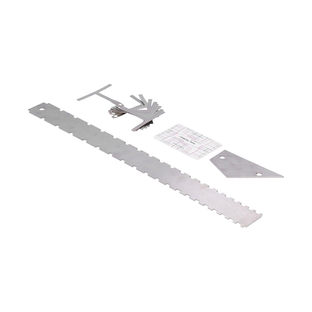 Set de instrumente de măsurare pentru chitară, riglă de nivelare a acordurilor cu arc de gât argintiu, kit de ecartament pentru luthier, argintiu