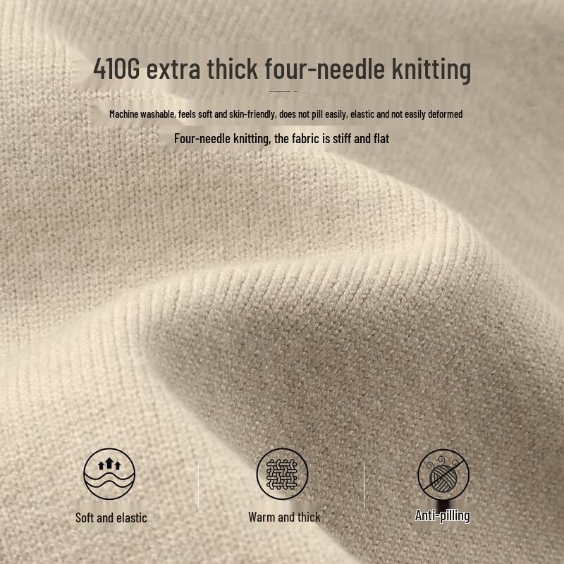 Shanshan Men's Heavyweight Machine Washable Thermal Half-High Neck Knit Sweater