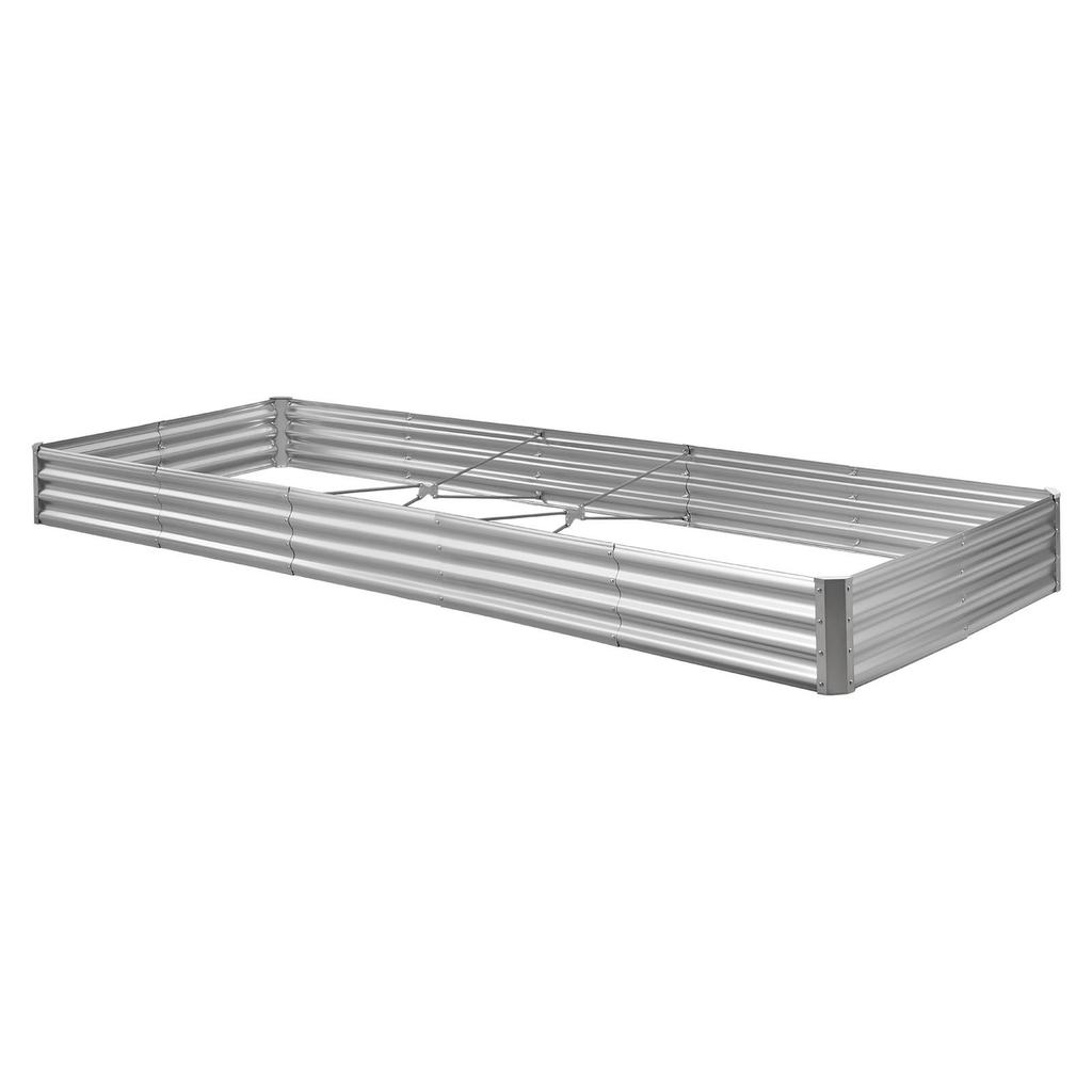 Metal Raised Garden Bed, 3.6 x 1.2 x 0.3 m Outdoor Galvalume Planter Garden Box, Open Bottom Design, Large Planter Raised Bed for Growing Vegetables,