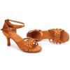 Damen-Tanzschuhe aus Satin für den lateinamerikanischen Tango, weiche Tanzschuhe mit hohem Absatz, 7 cm