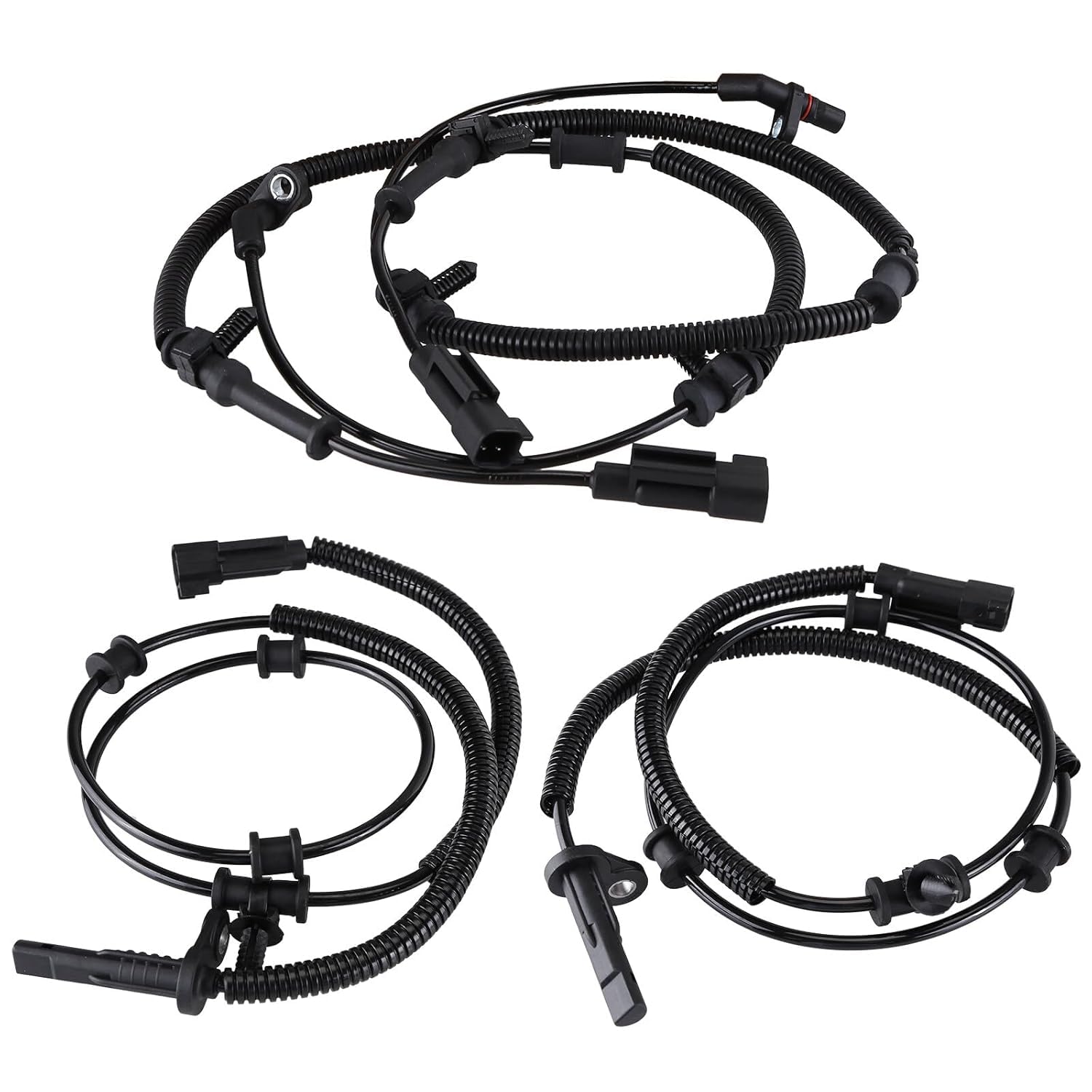 4pcs Front and Rear ABS Wheel Speed Sensor ABS Skid Control Sensor Wire Compatible for Ram 1500 2013-2018,for Ram 1500 Classic 2019 Replace