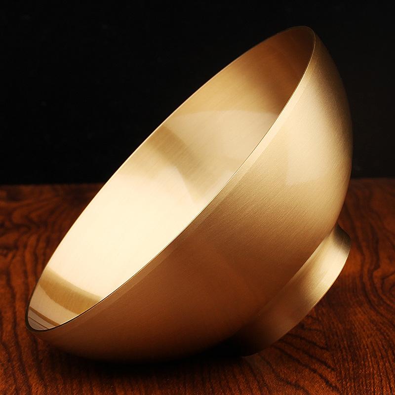 Brass Double Happiness Bowl Wedding Supplies Home Buddha Front Water Supply Cup Offering Water Purification Glossy Copper Bowl Tabletop Ornament