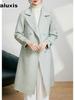 Fall/Winter New Arrivals High-End Long Maxi Coat Wide Fit Tweed Wool Blend Overcoat