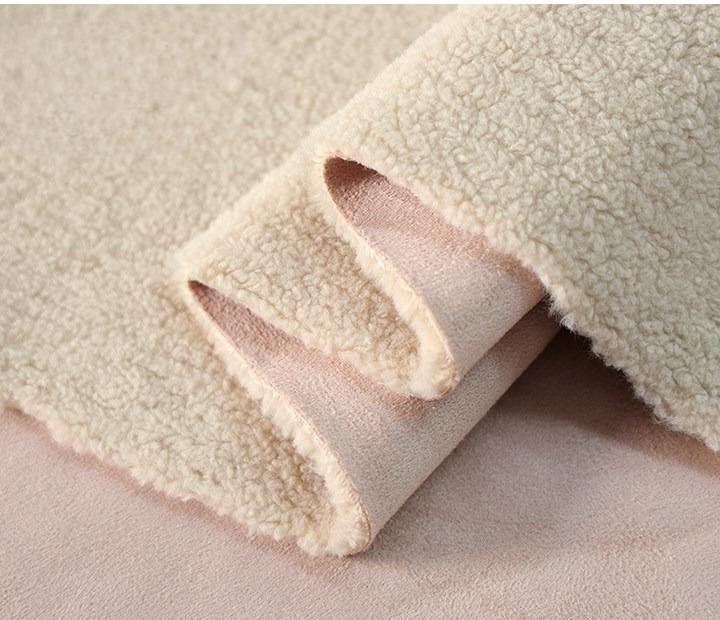 Suede Velvet Composite Lamb Wool Fabric Winter Thickening Warm for Diy Sewing Clothing  Wholesale Cloth