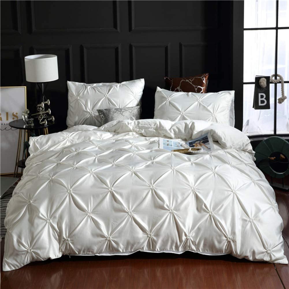 Satin Bedding Set King Wine Red Silk Like Satin Duvet Cover Set Luxury Soft Burgundy Comforter Cover Adults Bedroom Decor Chic Luxurious Sil
