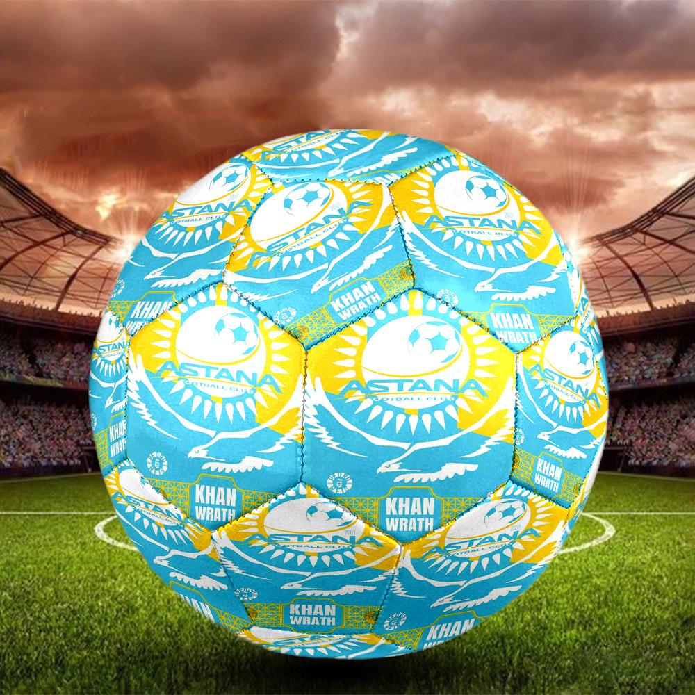 FC Astana Verein Indoor Soccer Ball Size 5 Colorful All Ages Machine Stitched PVC Competition Ready Durable High-Bounce
